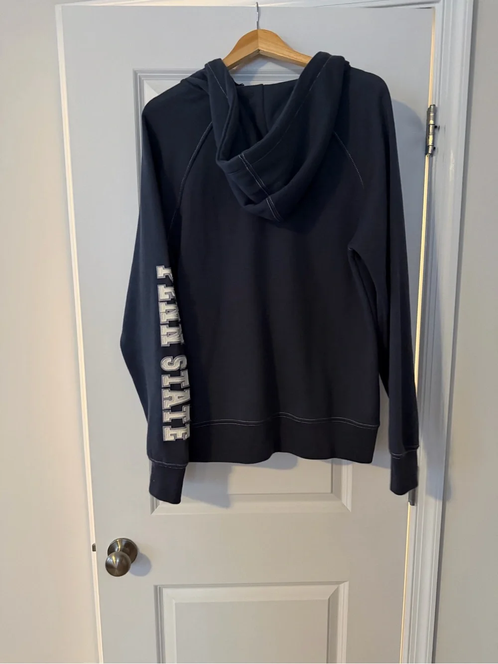 Colosseum Navy Penn State Zip Hoodie with White Drawstrings